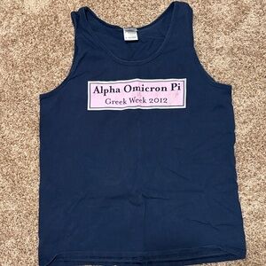 Alpha Omicron Pi Vineyard Vines Navy Tank Top